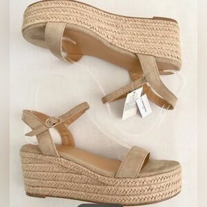 Banana Republic Faux Suede Platform Espadrilles